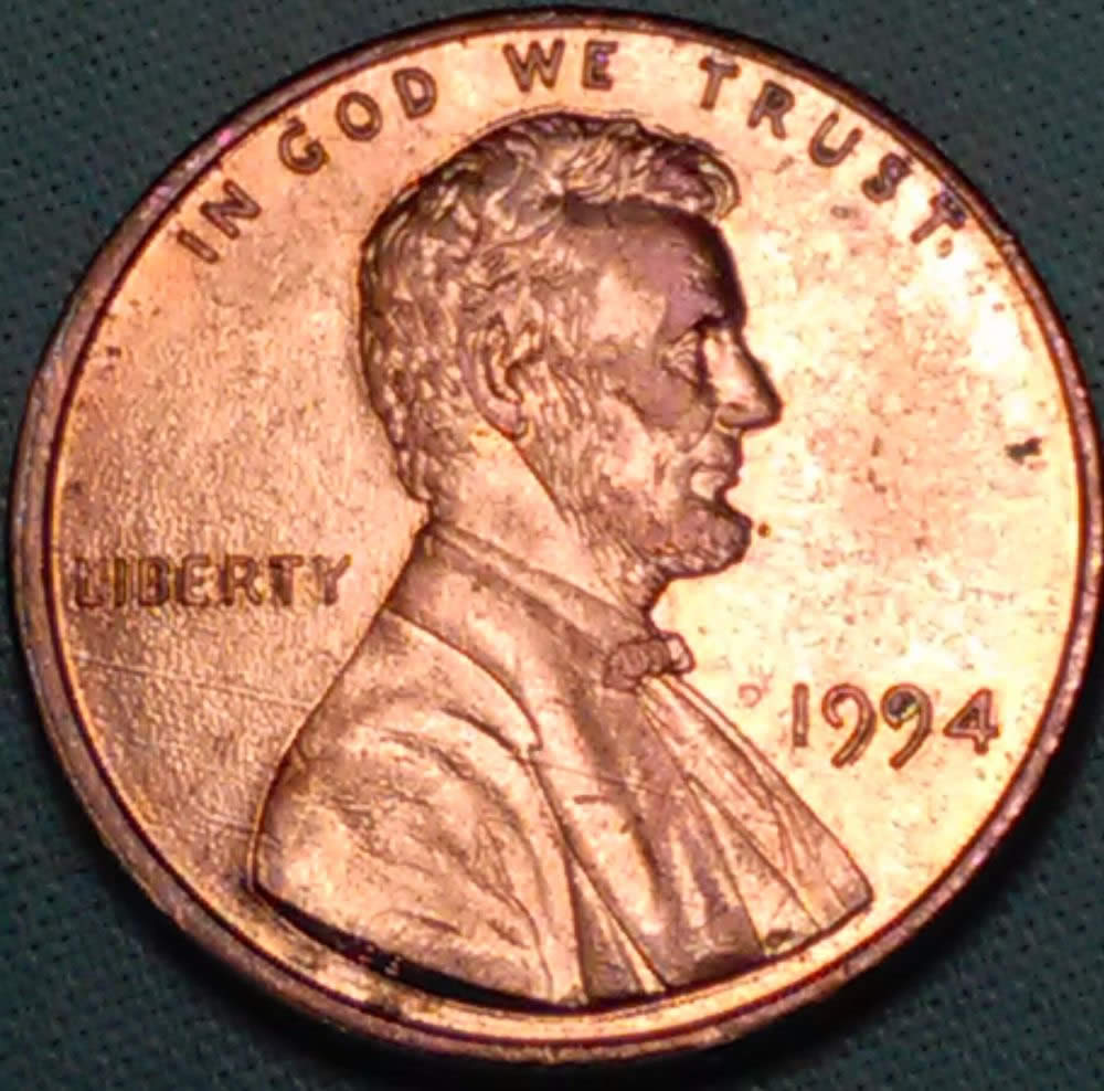1994-P-Lincoln-Cent-With-Die-Chip-In-2nd-9-Of-1994